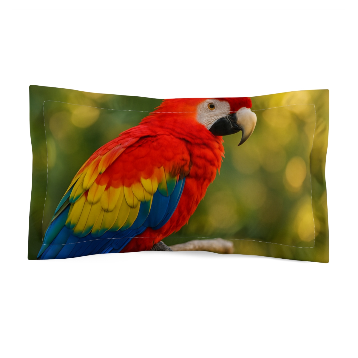 Nebula Plume Scarlet Macaw designer printed pillows