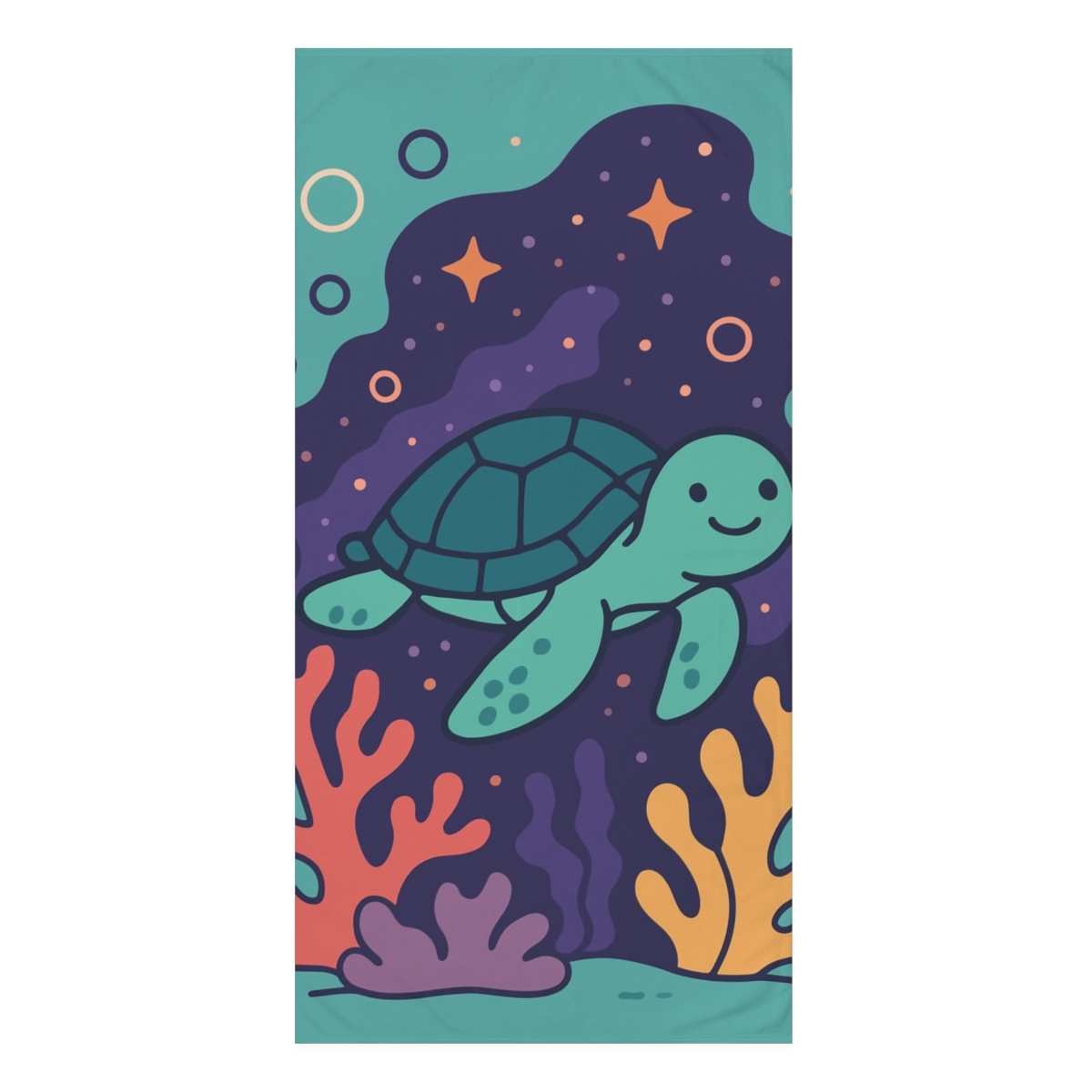 Nebula Reef Turtle designer printed towels