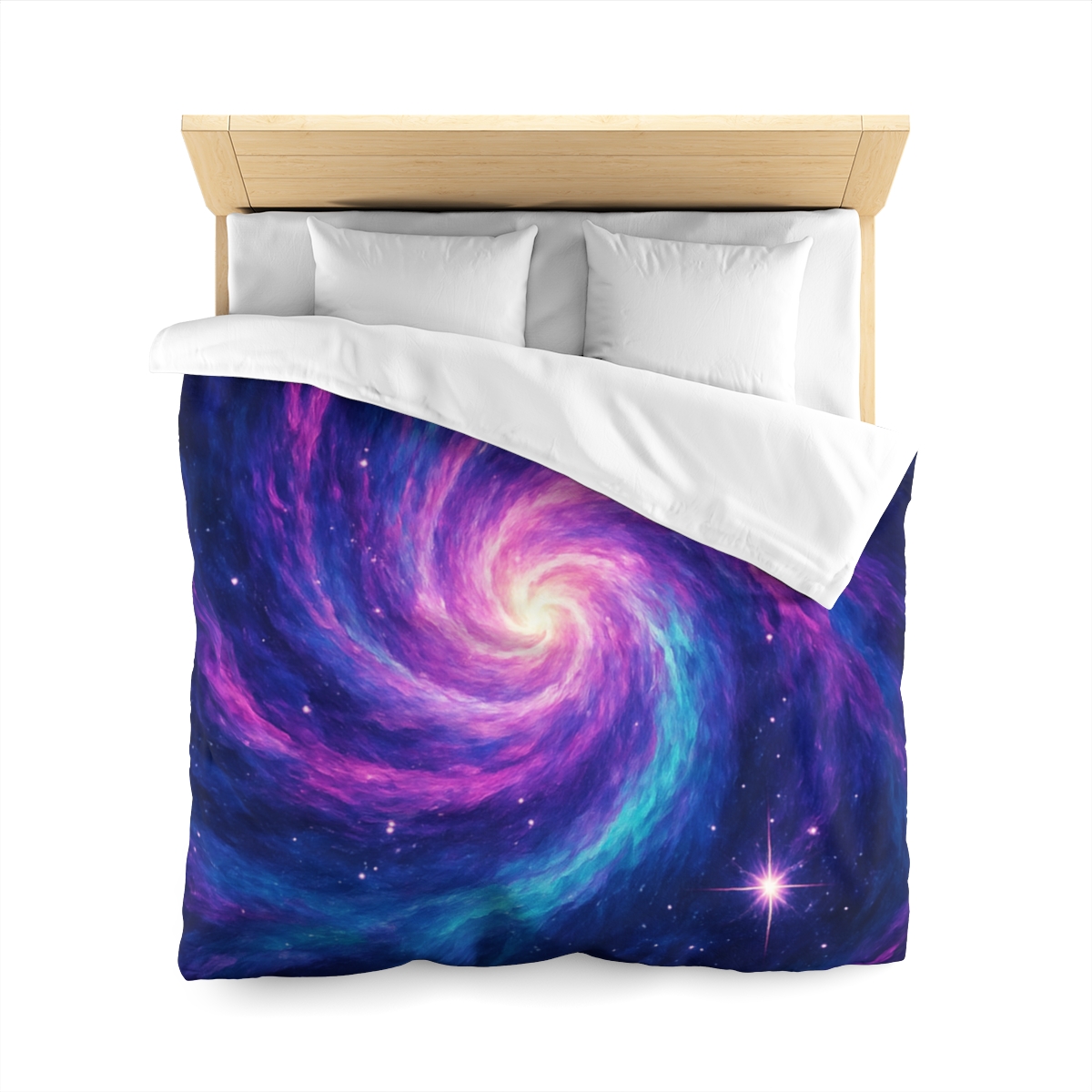 Nebula Spiral Haze designer printed duvets