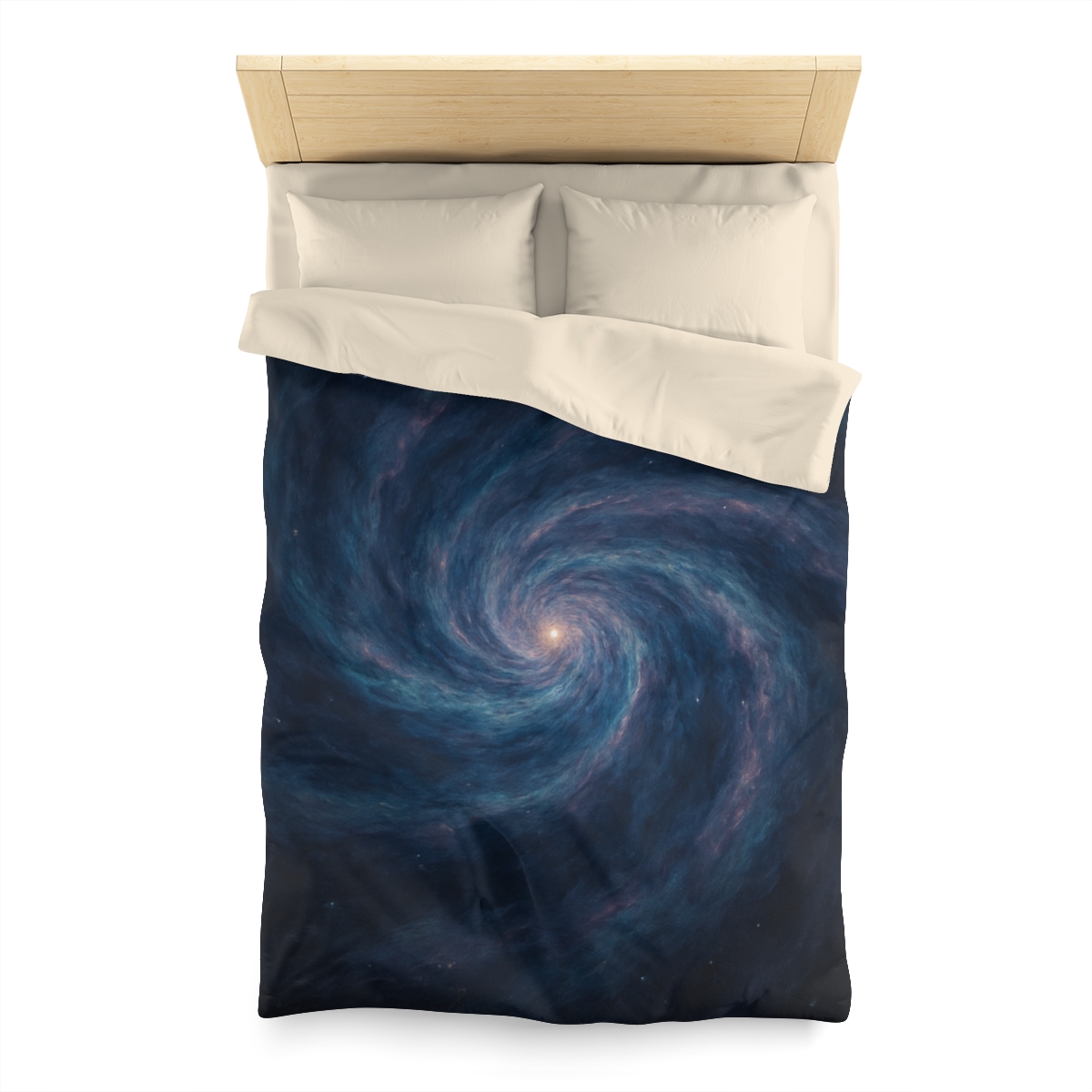 Nebula Spiral Haze designer printed duvets