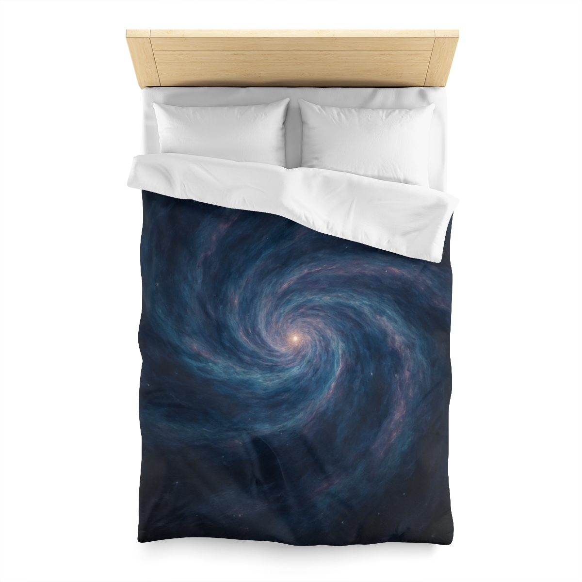 Nebula Spiral Haze designer printed duvets