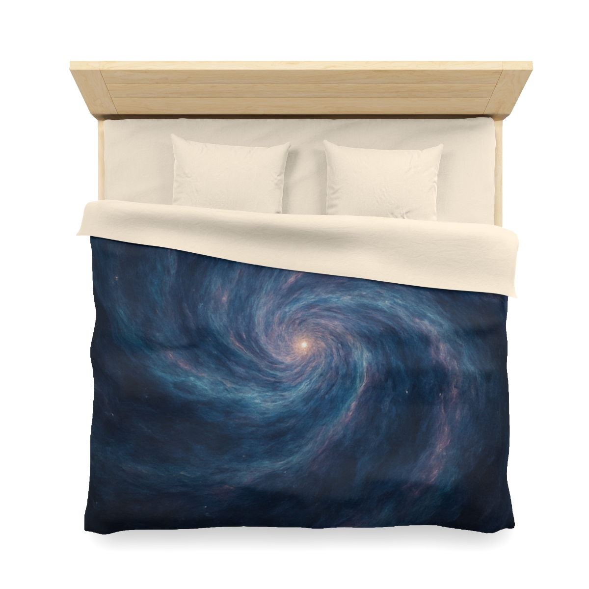 Nebula Spiral Haze designer printed duvets