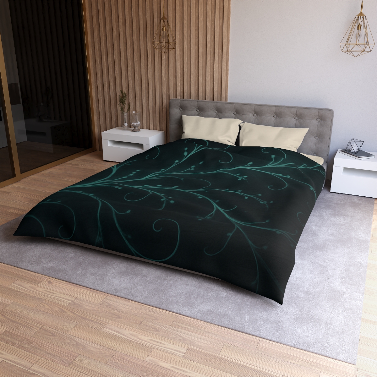 Nebula Vine Filament designer printed duvets