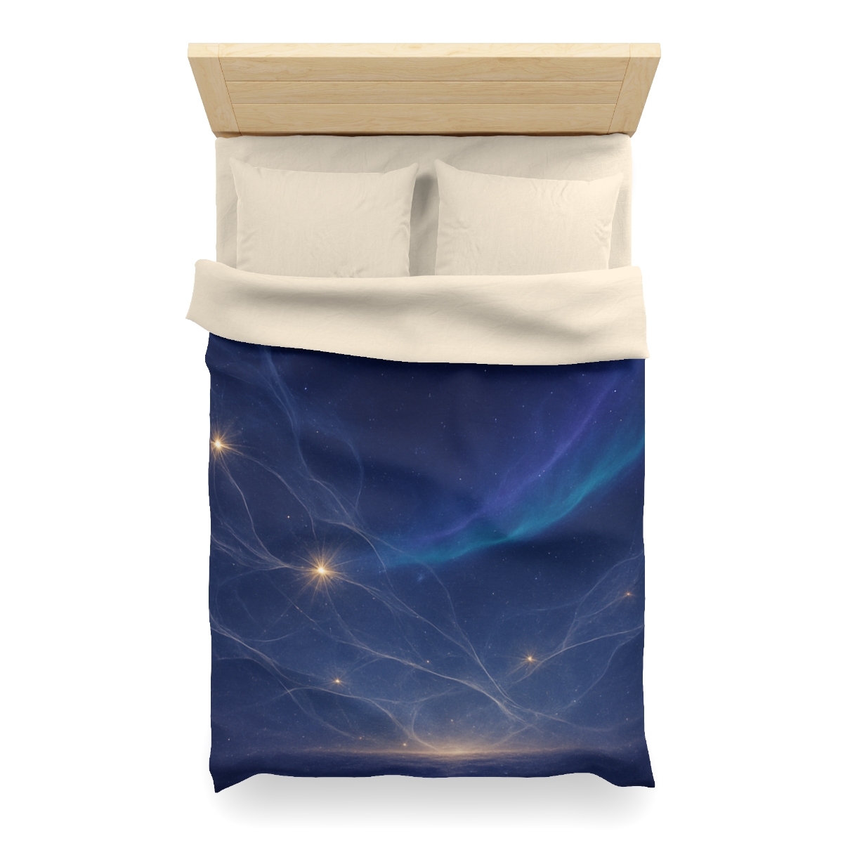 Nebular Lattice Aurora designer printed duvets