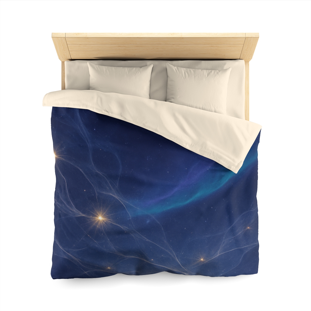 Nebular Lattice Aurora designer printed duvets