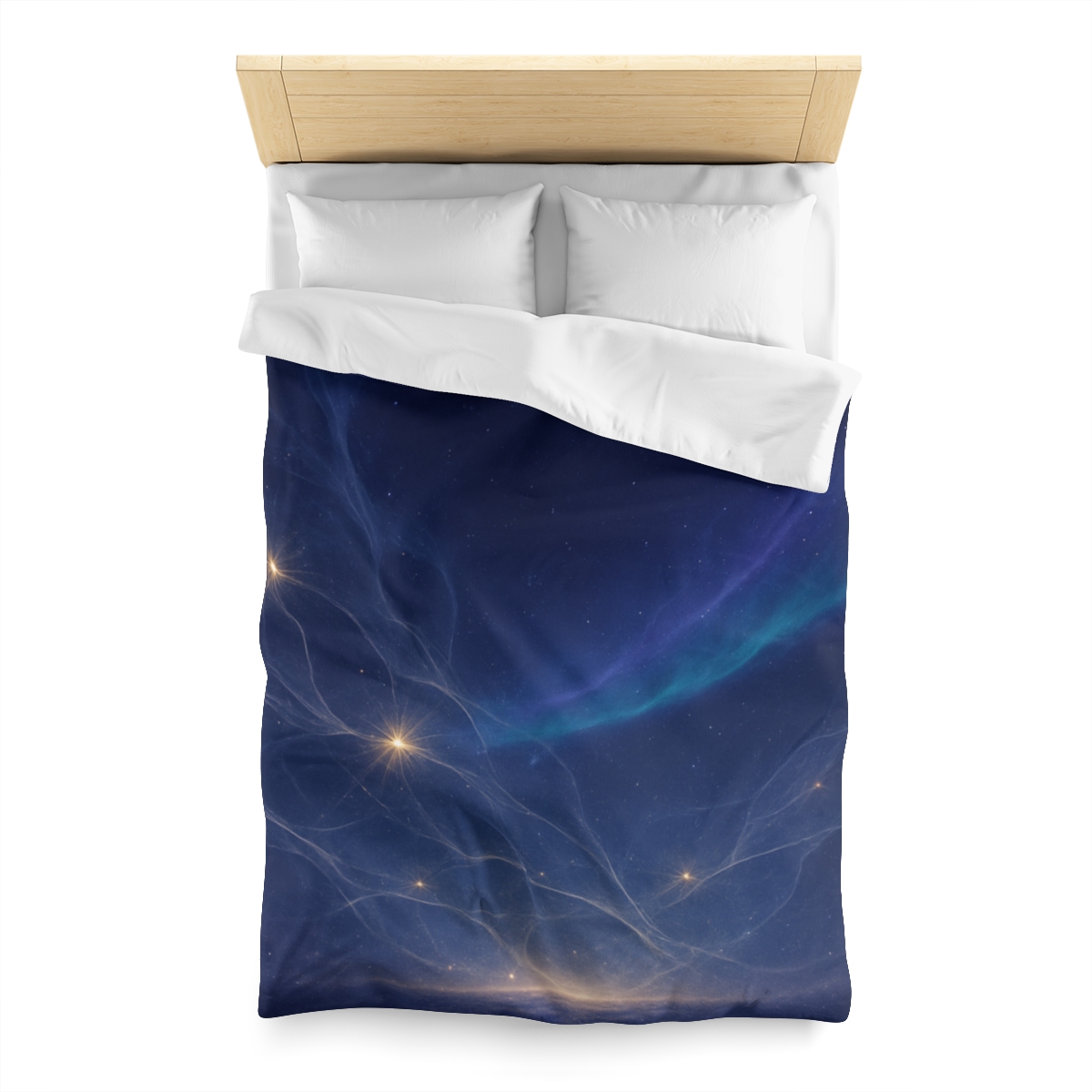 Nebular Lattice Aurora designer printed duvets