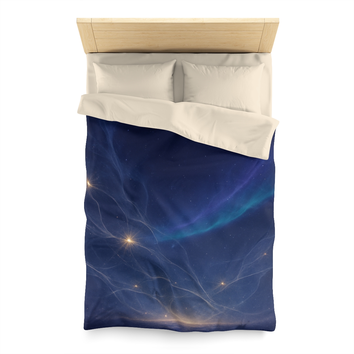 Nebular Lattice Aurora designer printed duvets
