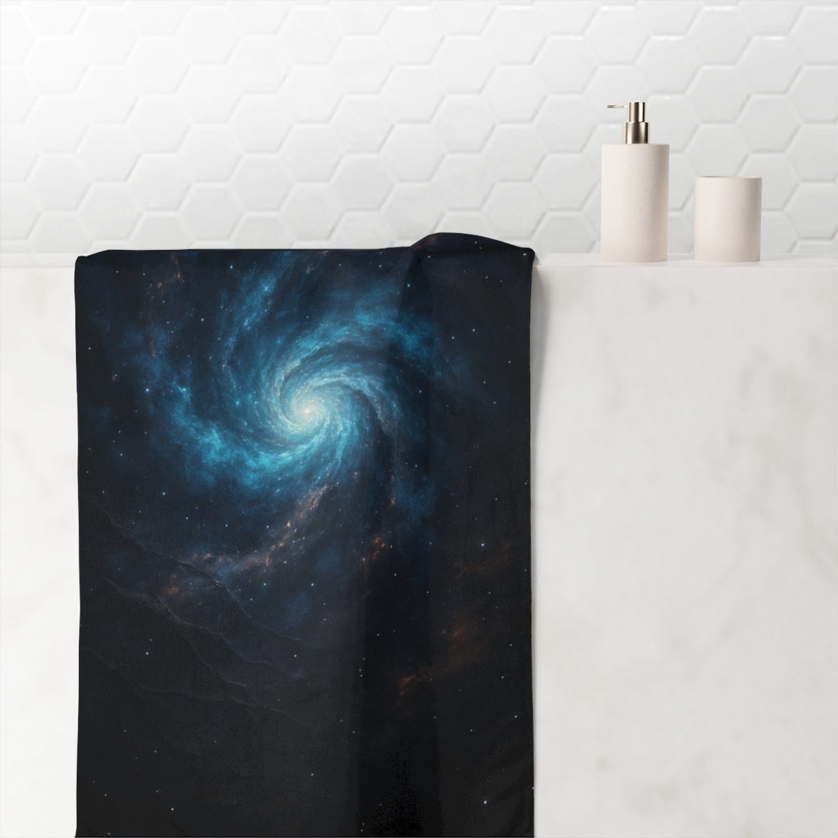 Nebular Lattice Bloom designer printed towels