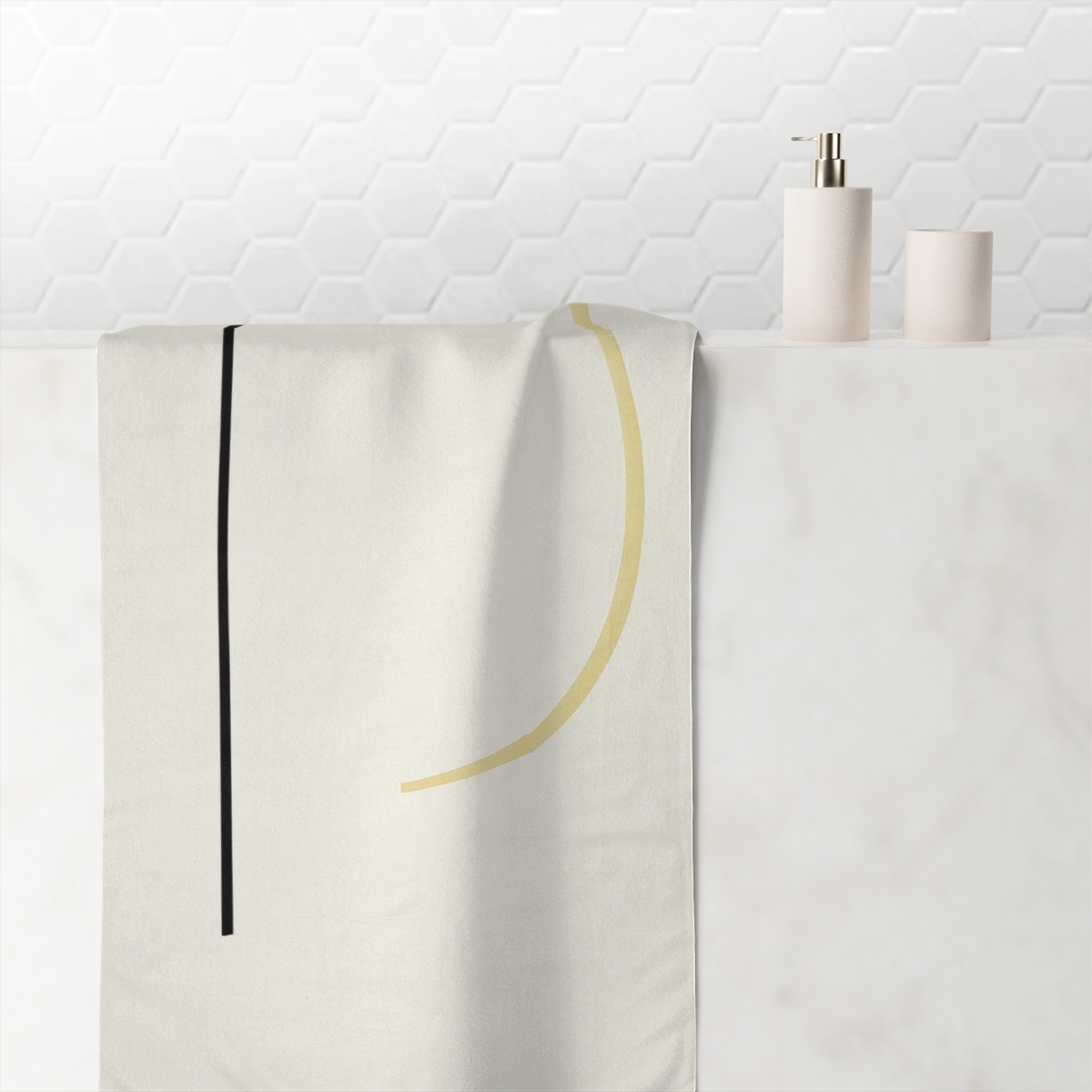 Negative Space Arc And Line Pairing unique gift towels