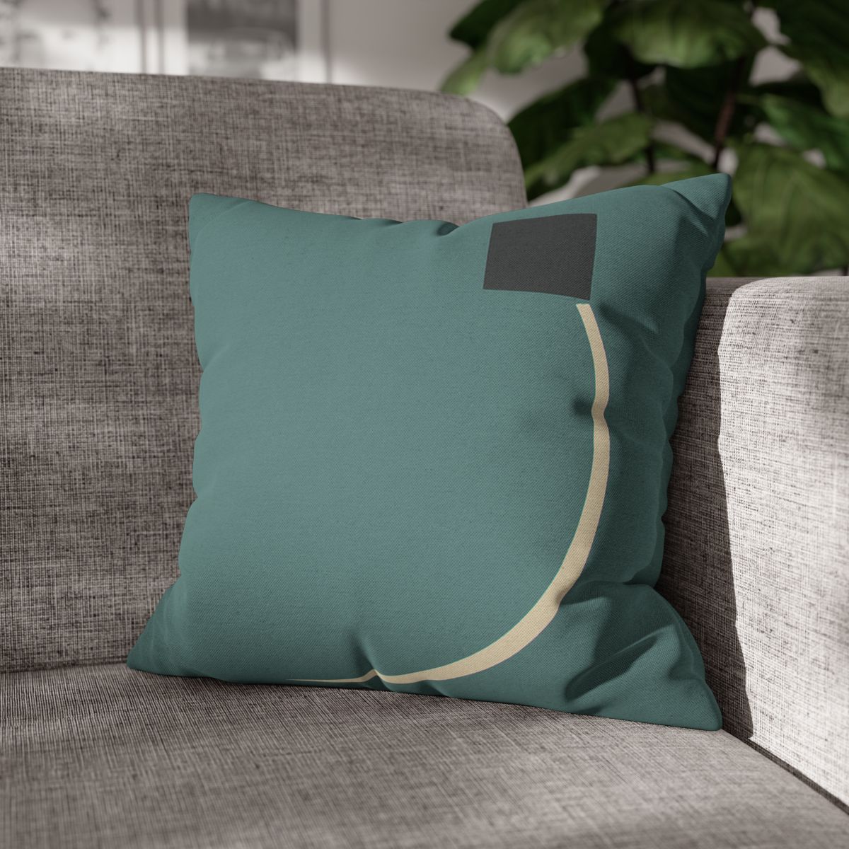 Negative Space Corner Arc soft cotton pillow cases