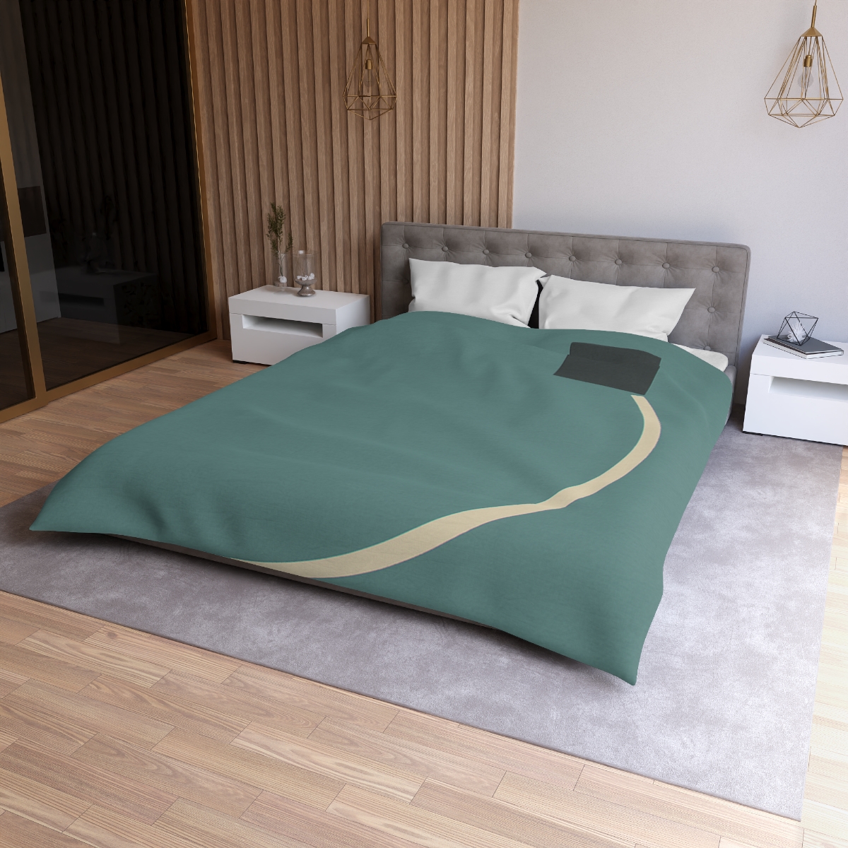 Negative Space Corner Arc duvets for gifts