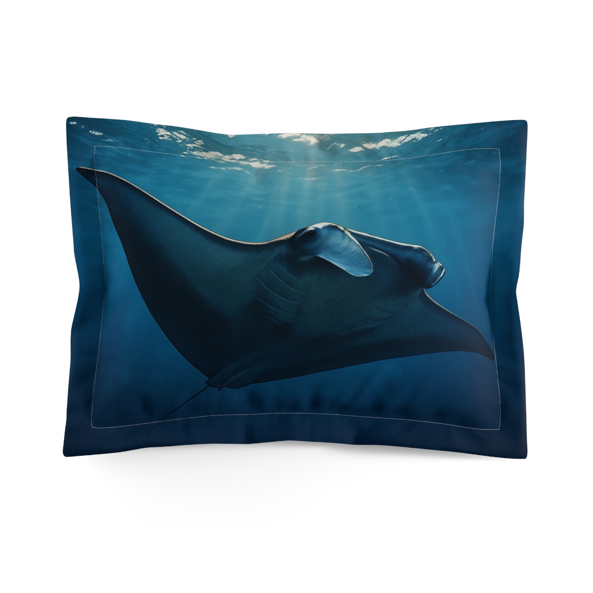Neon Drift Manta Ray unique shape pillows
