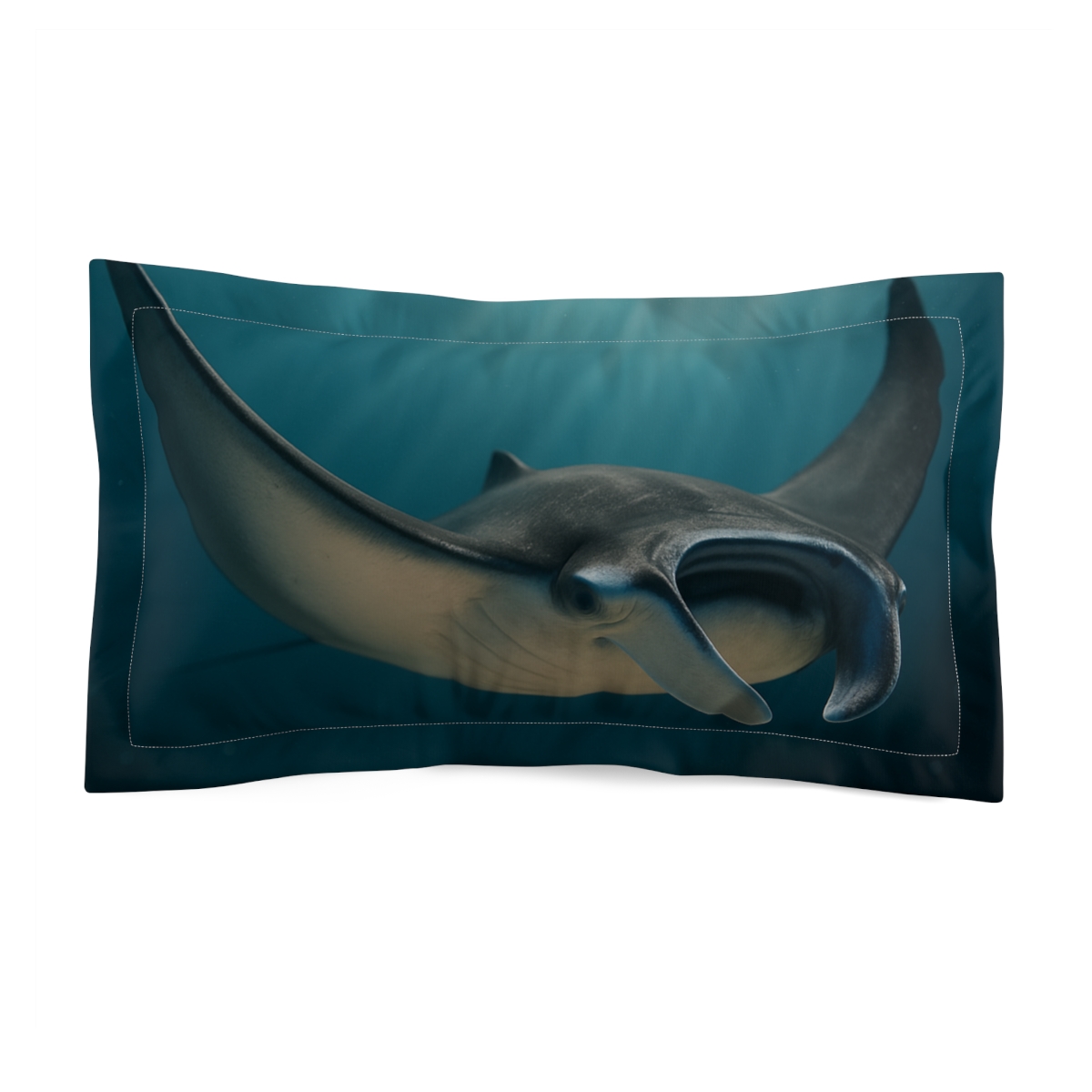 Neon Drift Manta Ray custom pillows