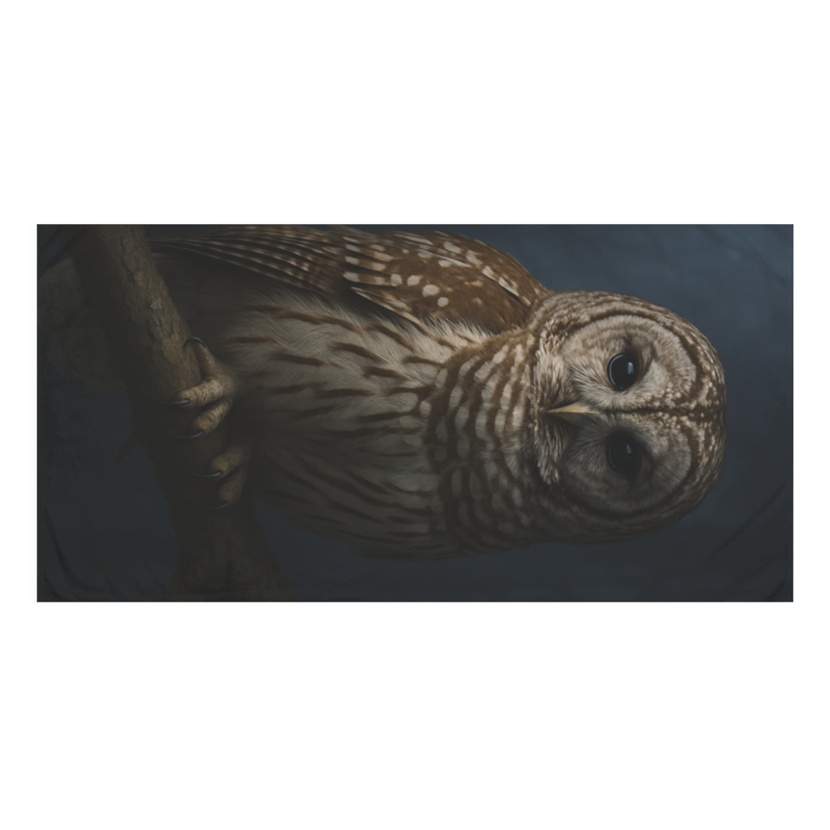 Night Echo Barred Owl trendy hand towels