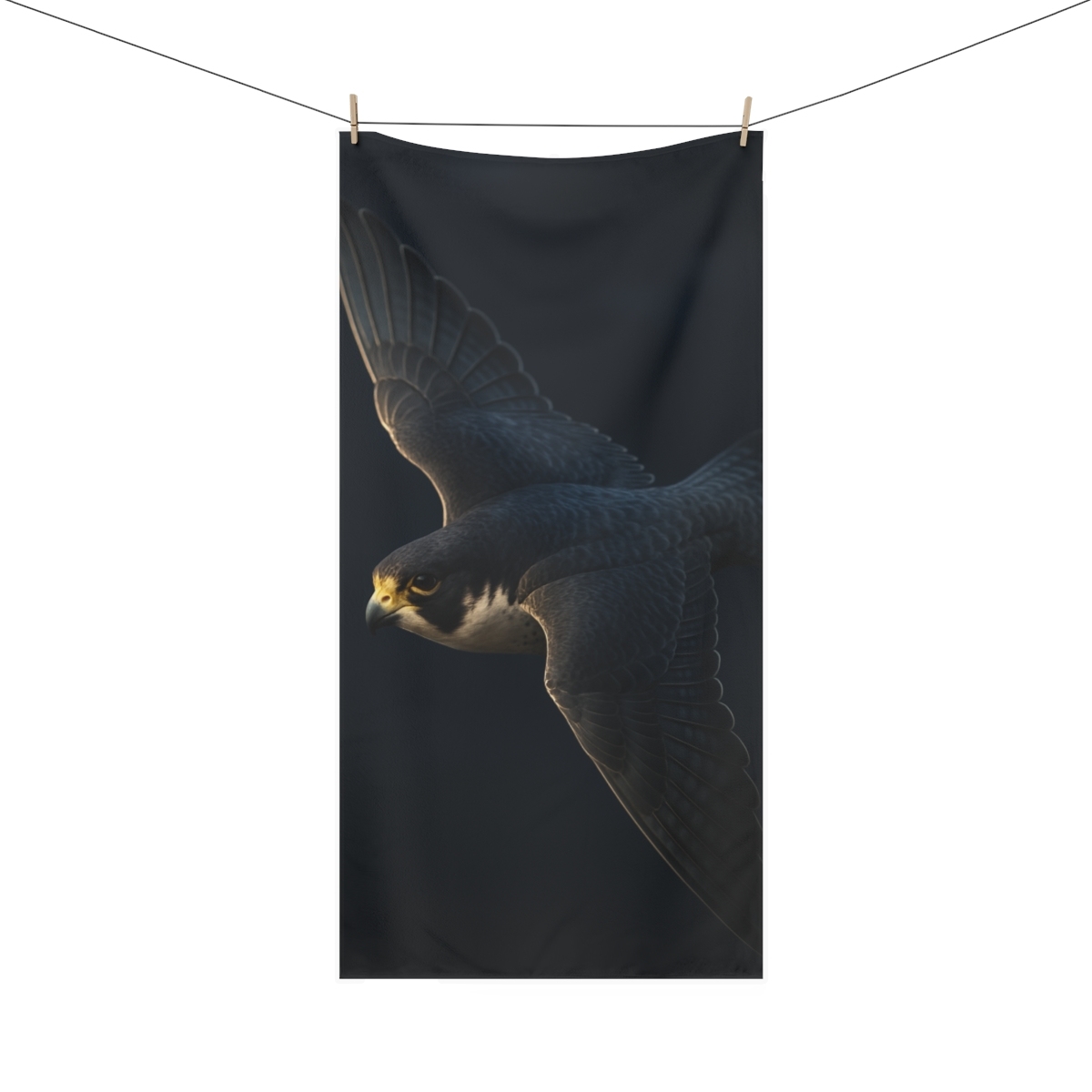 Night Vector Peregrine Falcon designer printed towels