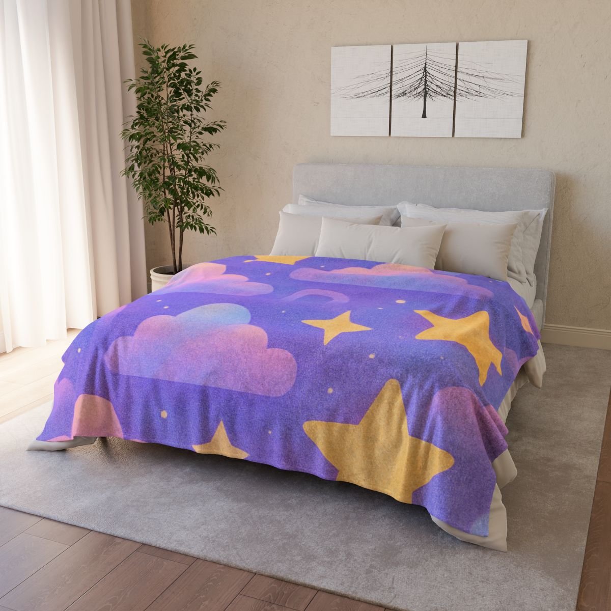 Nostalgic Toy Inspired Night Sky For Spaces Blanket