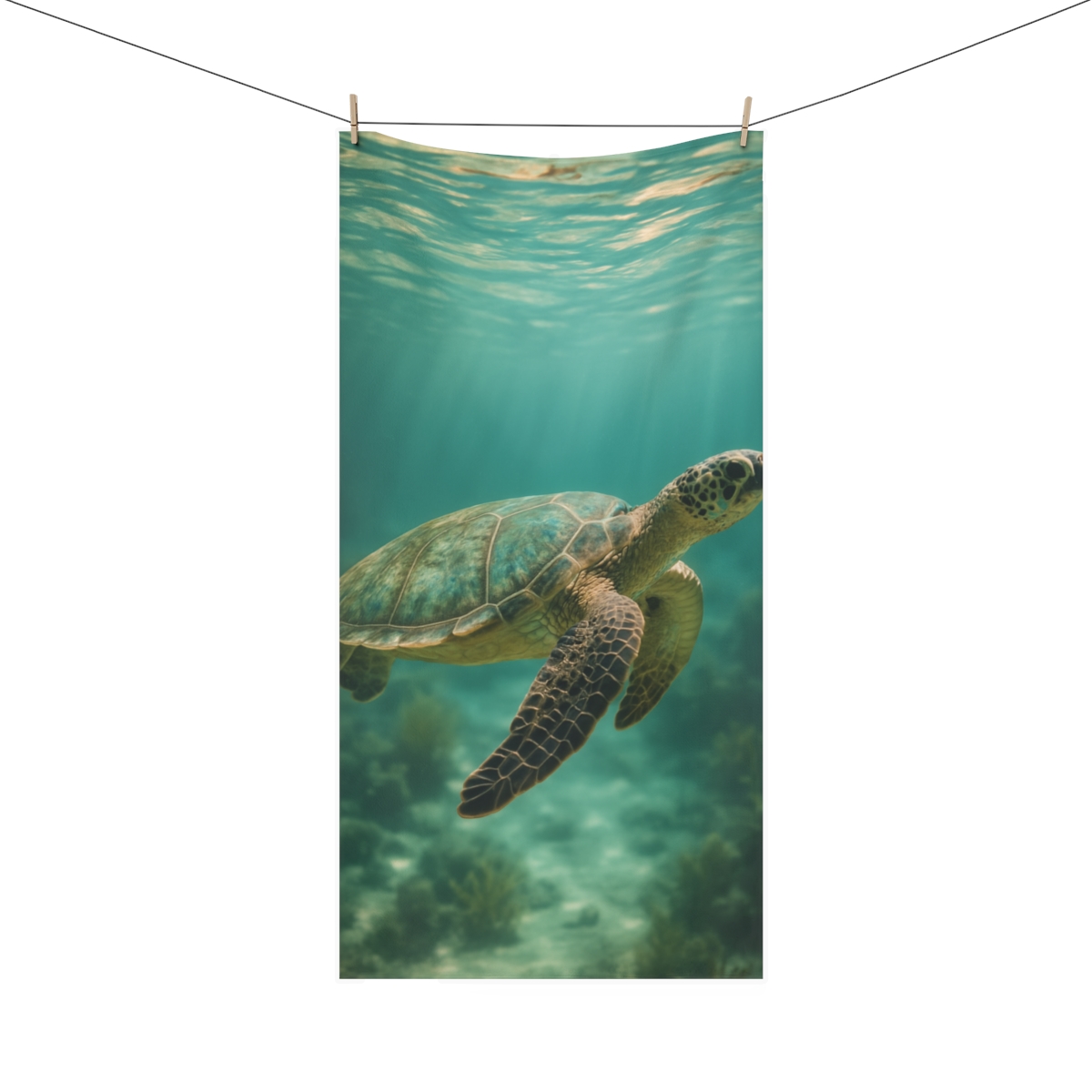 Ocean Guardian Sea Turtle designer printed towels