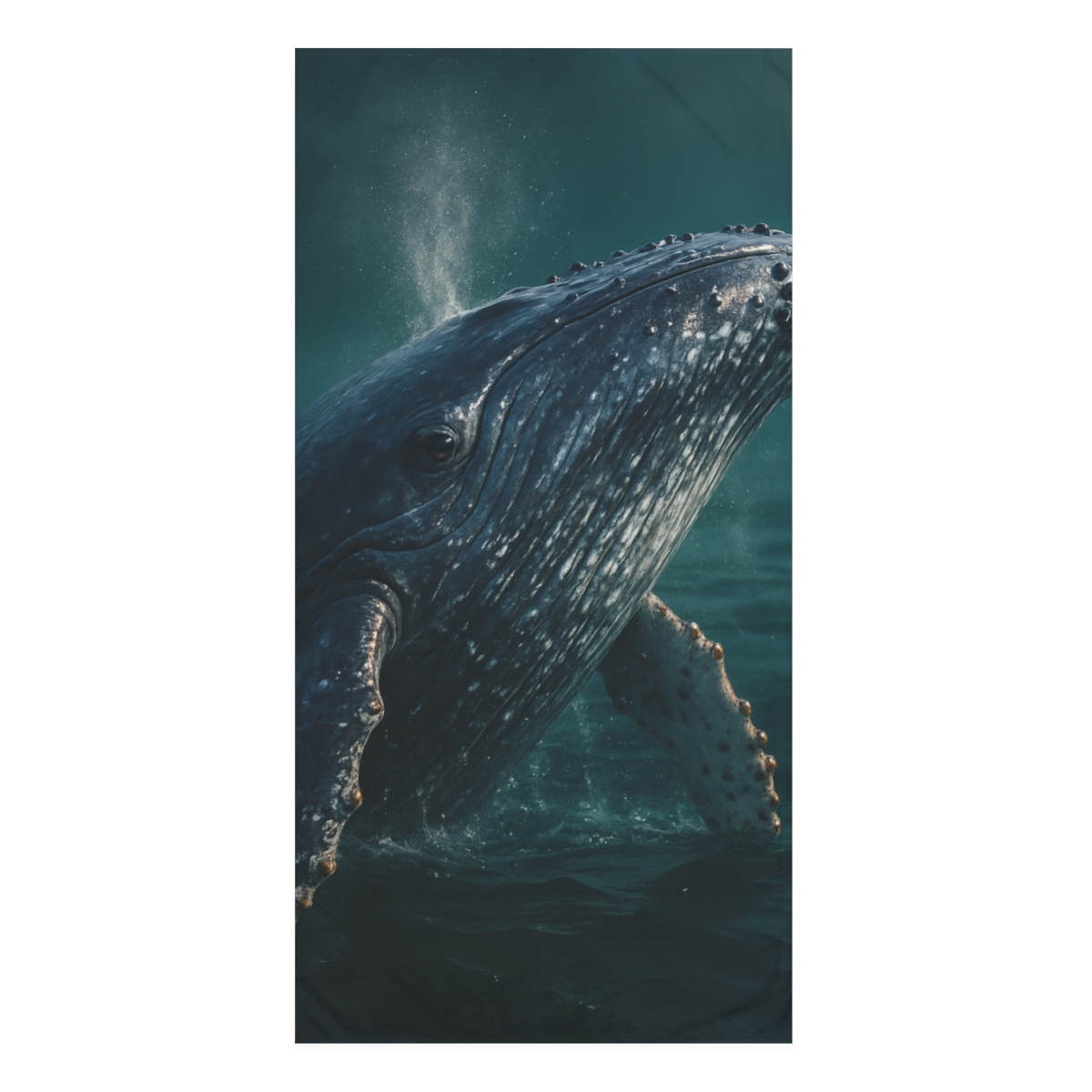 Ocean Lilt Humpback Whale designer printed towels