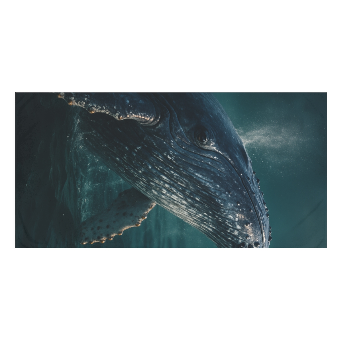 Ocean Lilt Humpback Whale designer printed towels