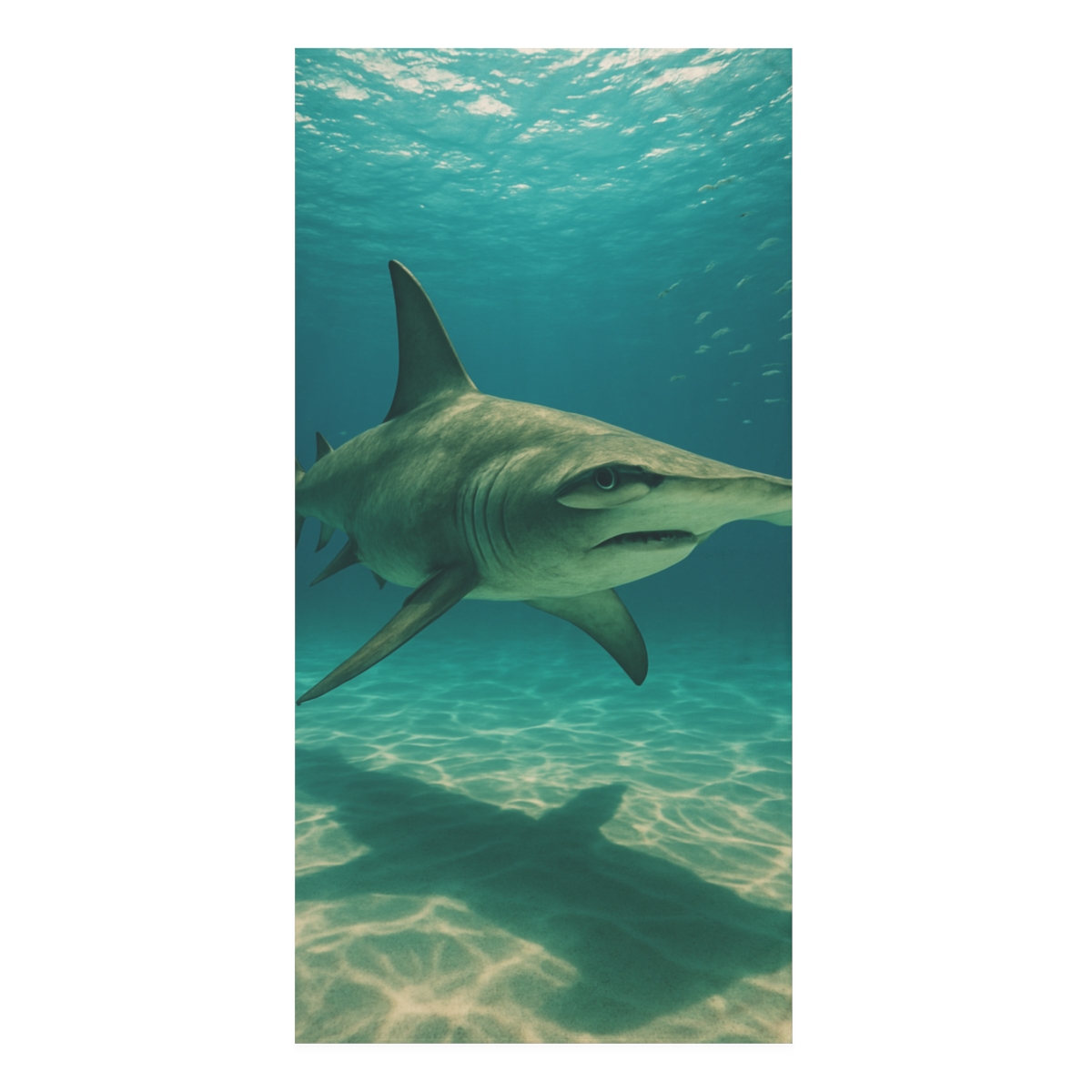 Ocean Shadow Hammerhead Shark trendy hand towels
