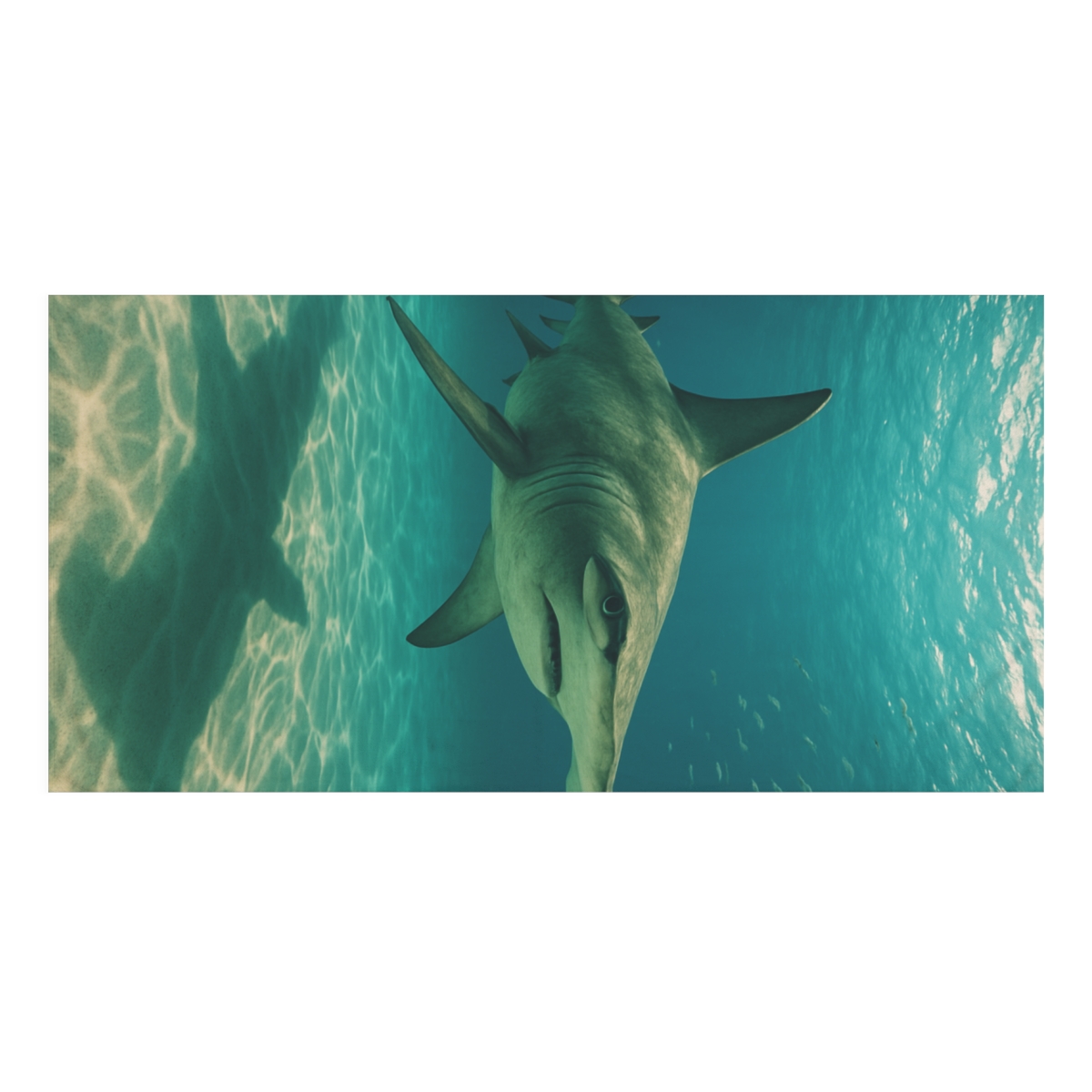 Ocean Shadow Hammerhead Shark trendy hand towels