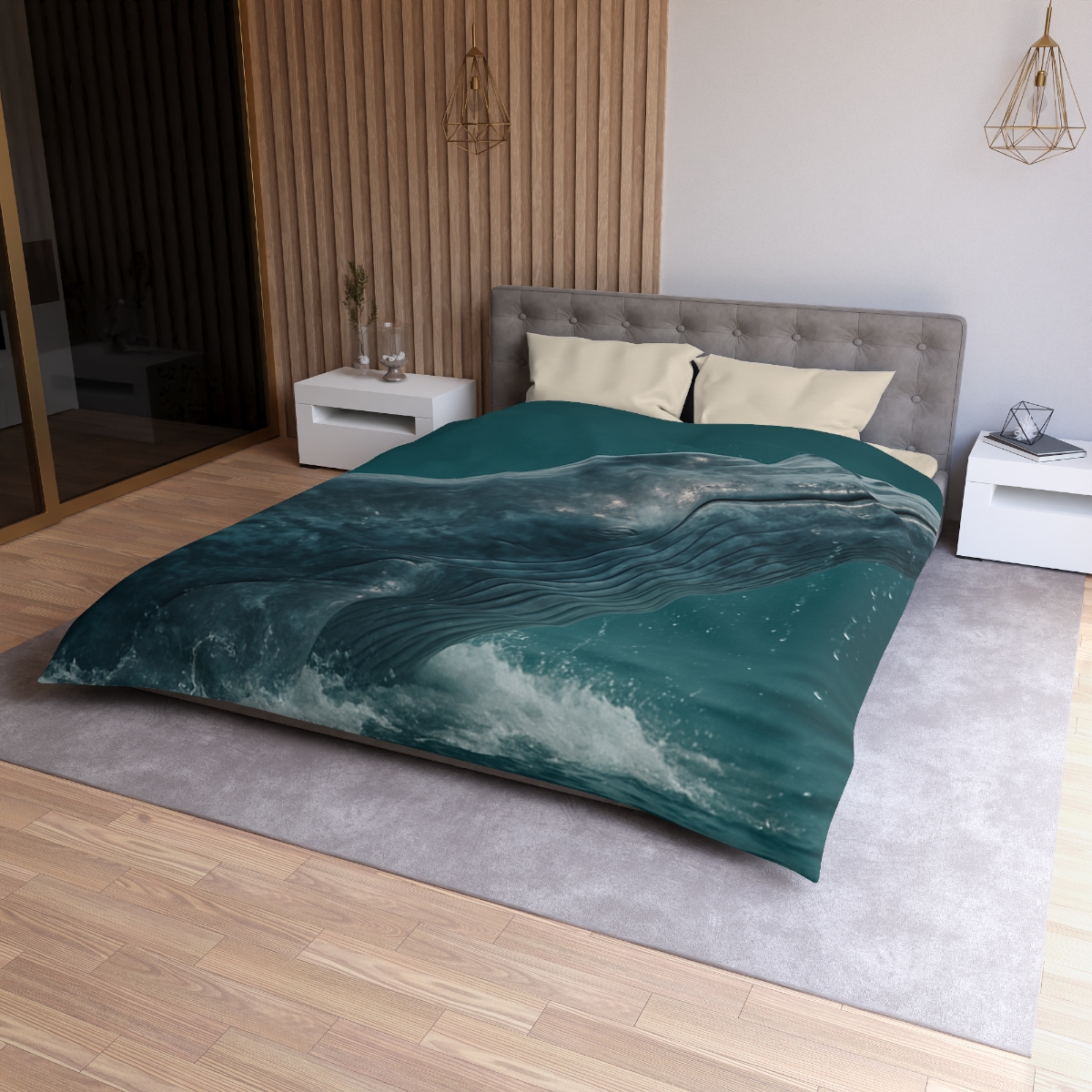 Ocean Song Blue Whale designer printed duvets