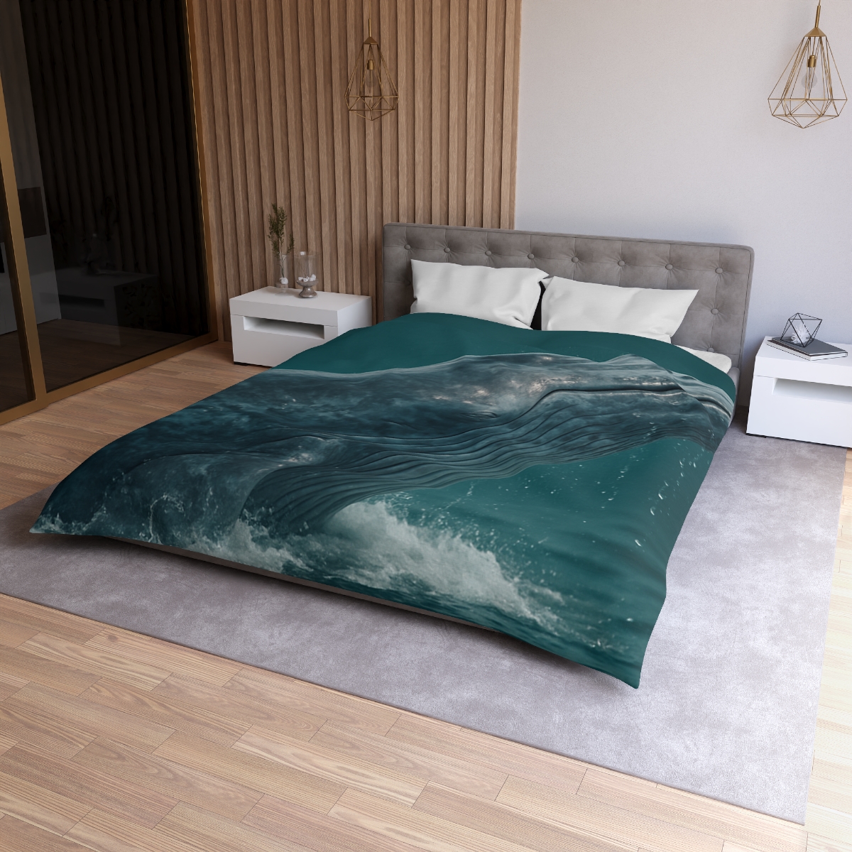 Ocean Song Blue Whale designer printed duvets