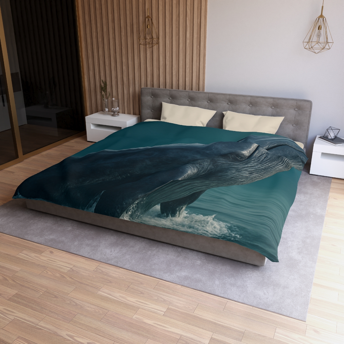 Ocean Song Blue Whale custom duvets