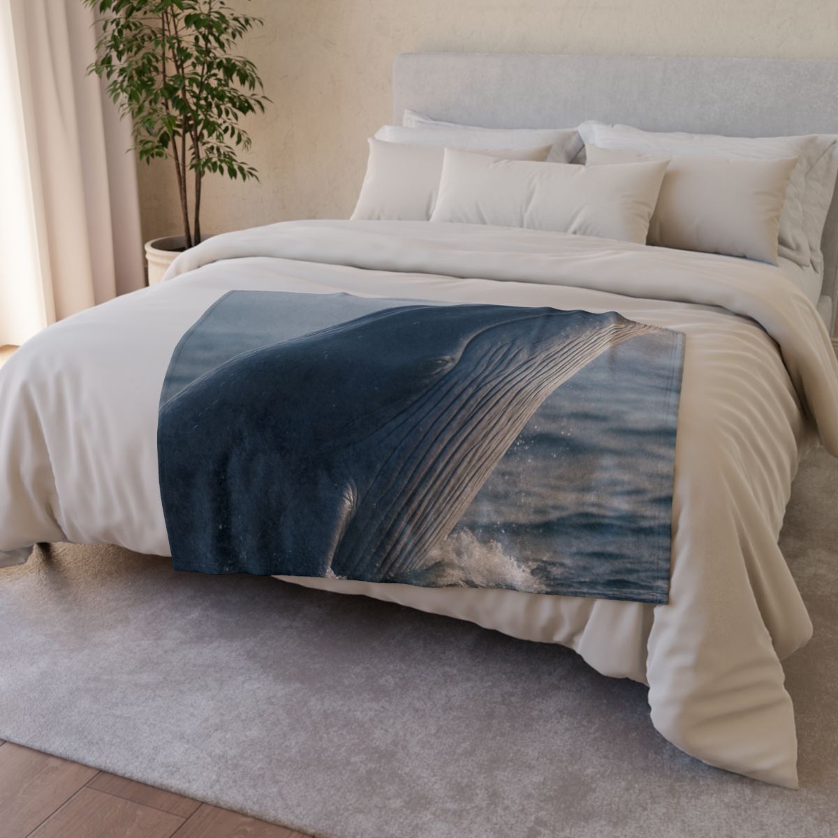 Ocean Song Blue Whale trendy patterned blankets