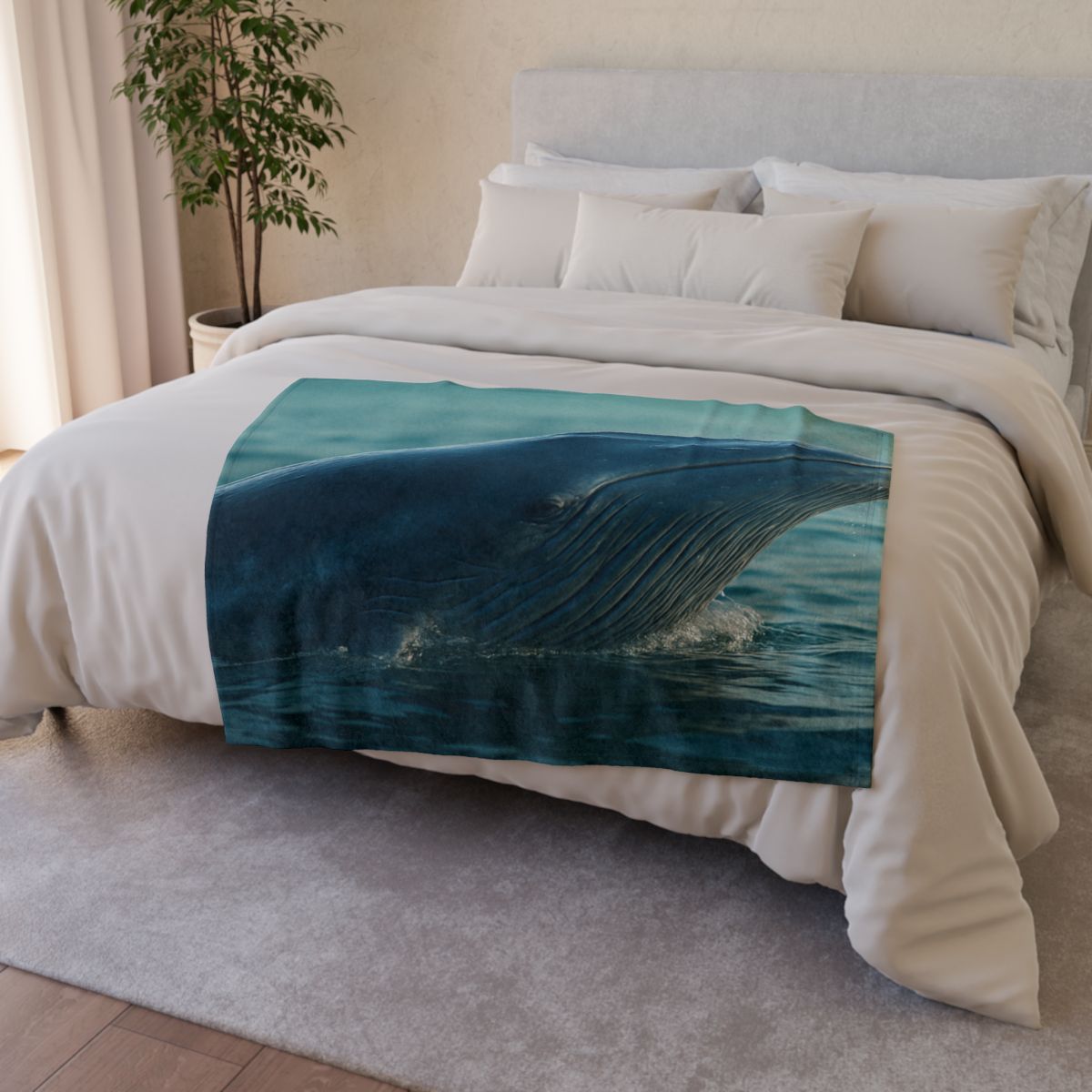 Ocean Song Blue Whale stylish throw blankets