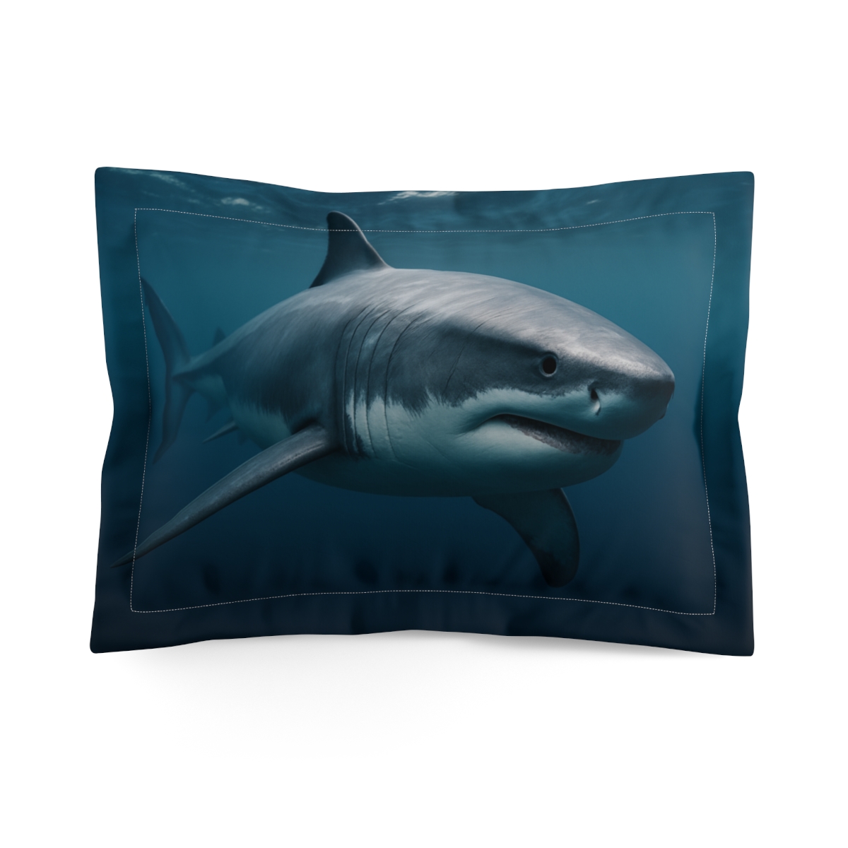 Ocean Whisper Great White Shark designer printed pillows