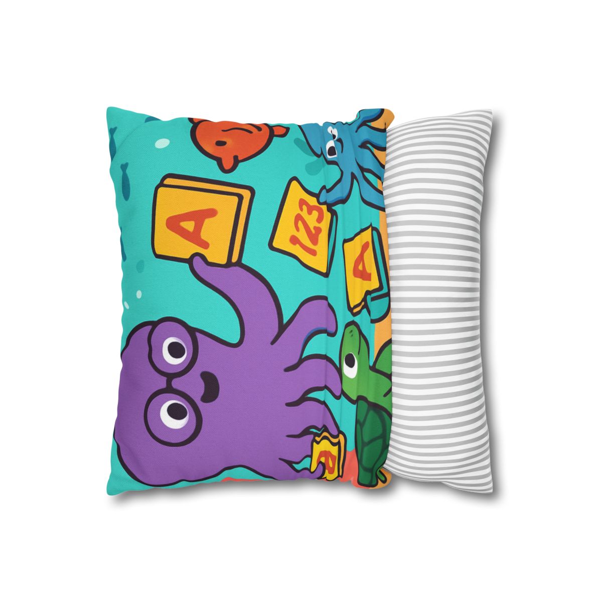Octopus Librarian In Coral Reef School custom pillow cases