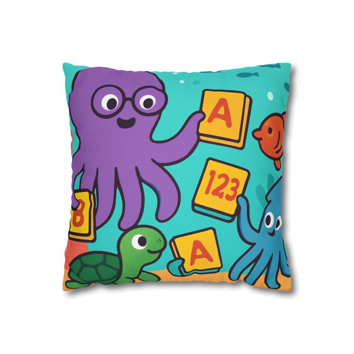 Octopus Librarian In Coral Reef School custom pillow cases