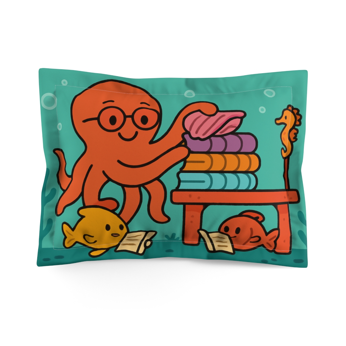 Octopus Library Under The Reef custom pillows