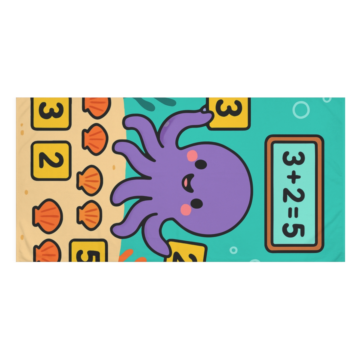 Octopus Math Reef Puzzle decorative home towelscustom towels