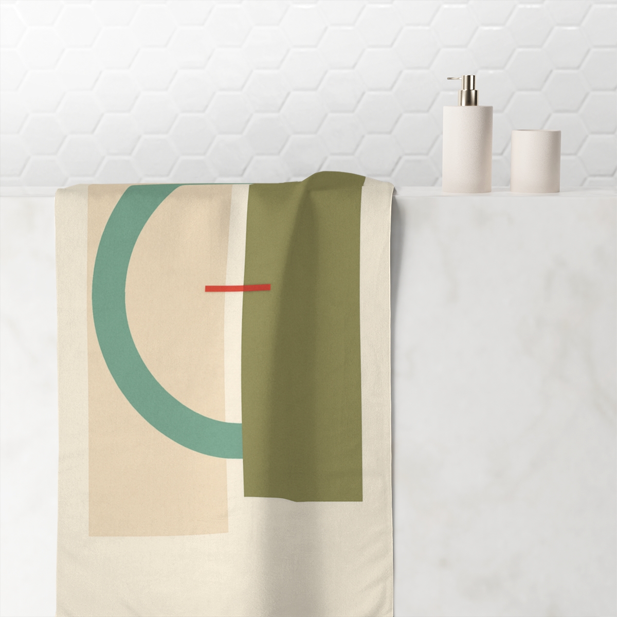 Offset Arc With Twin Rectangles comfortable face towels