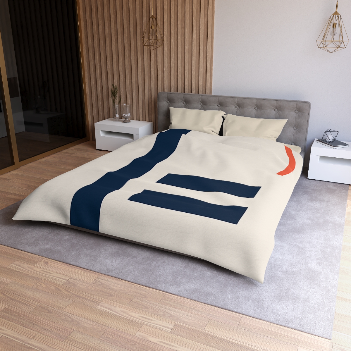 Offset Bars With Orbit Arc unique patterned duvets