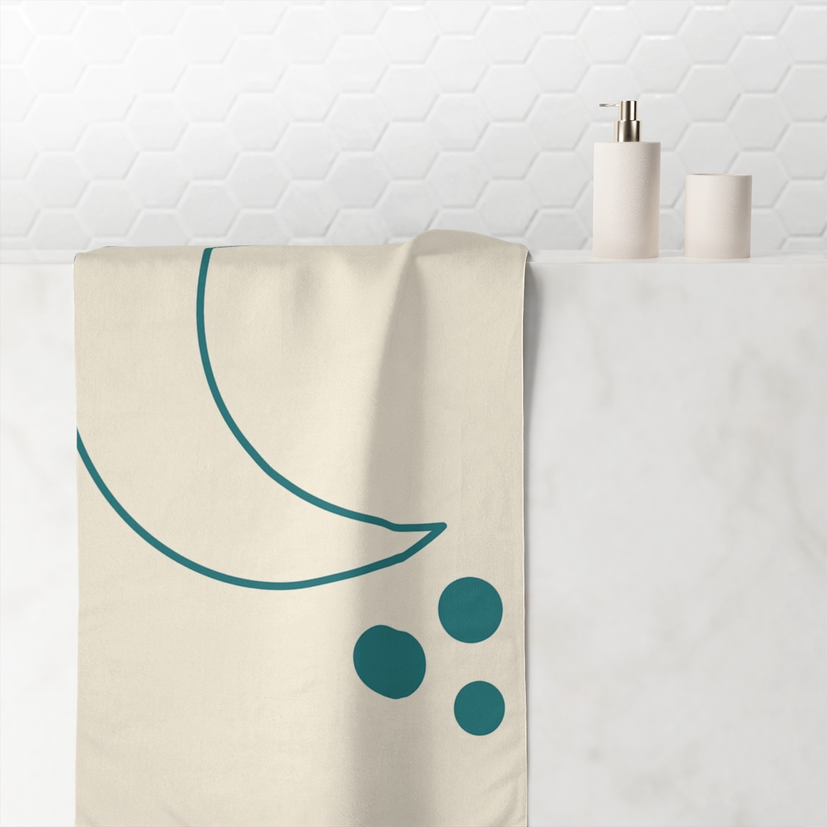 Offset Crescent And Trio designer printed towels