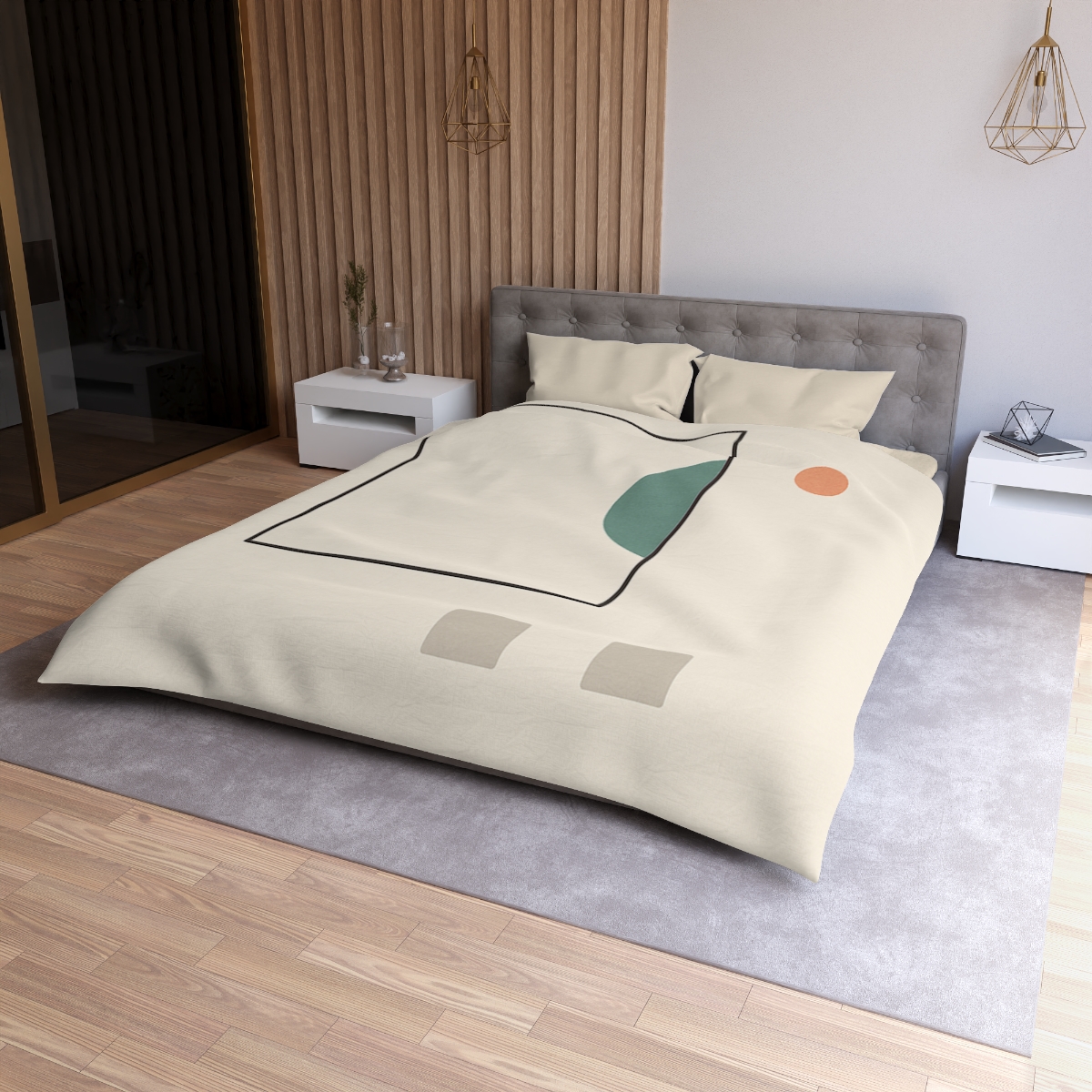 Offset Frame And Crescent Pause custom duvets