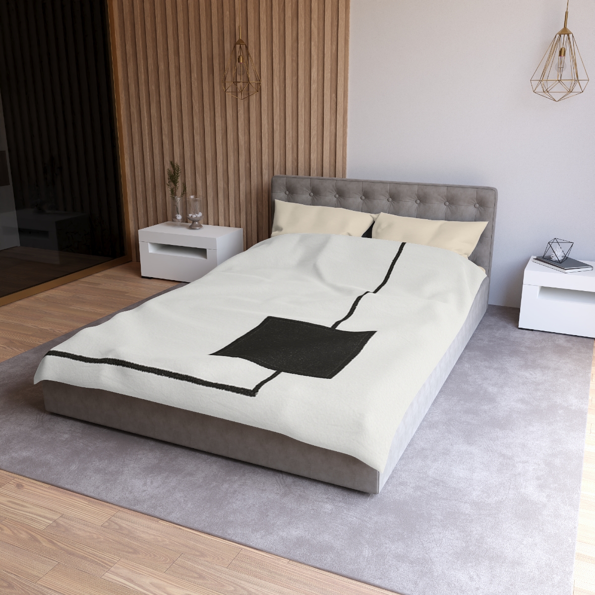 Offset Frame And Inner Square Pause personalized bedding duvets