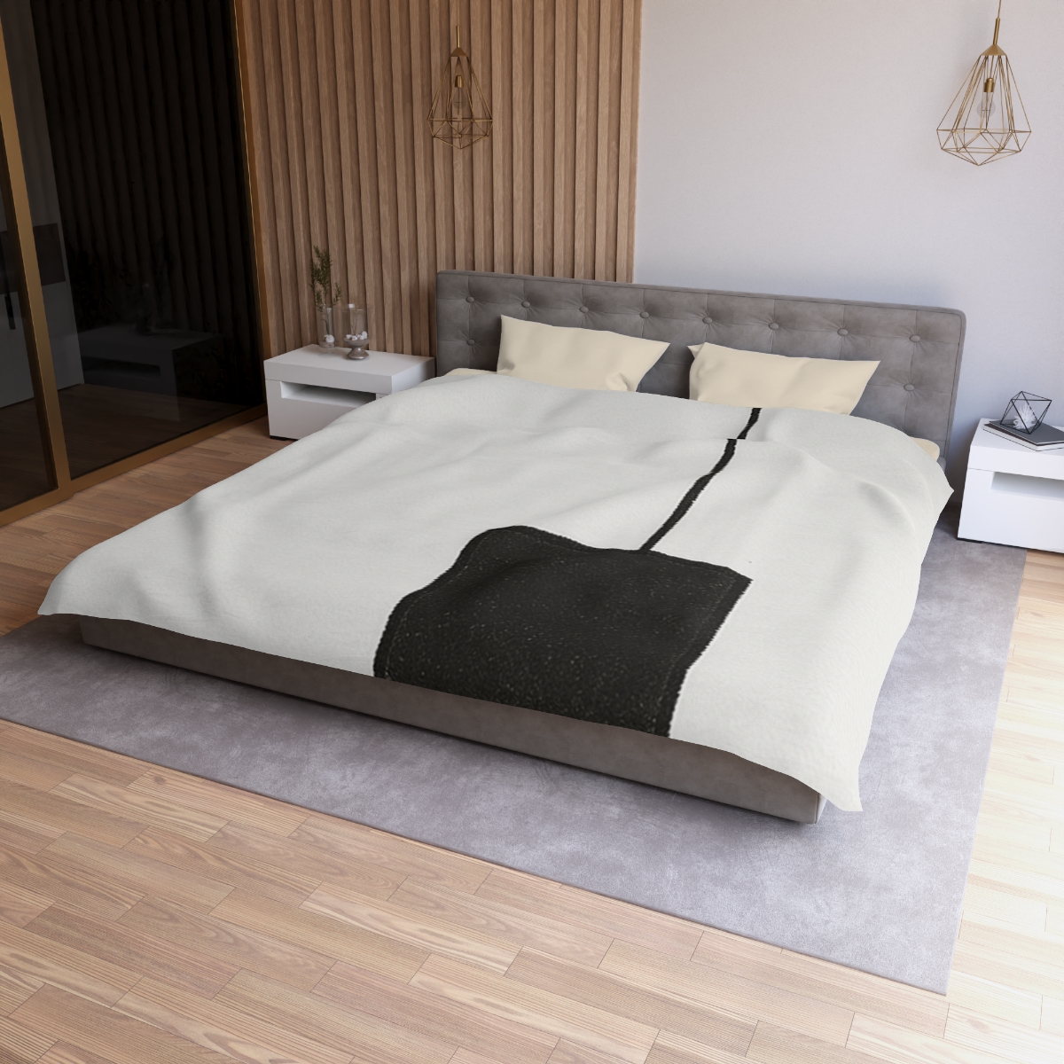 Offset Frame And Inner Square Pause personalized bedding duvets