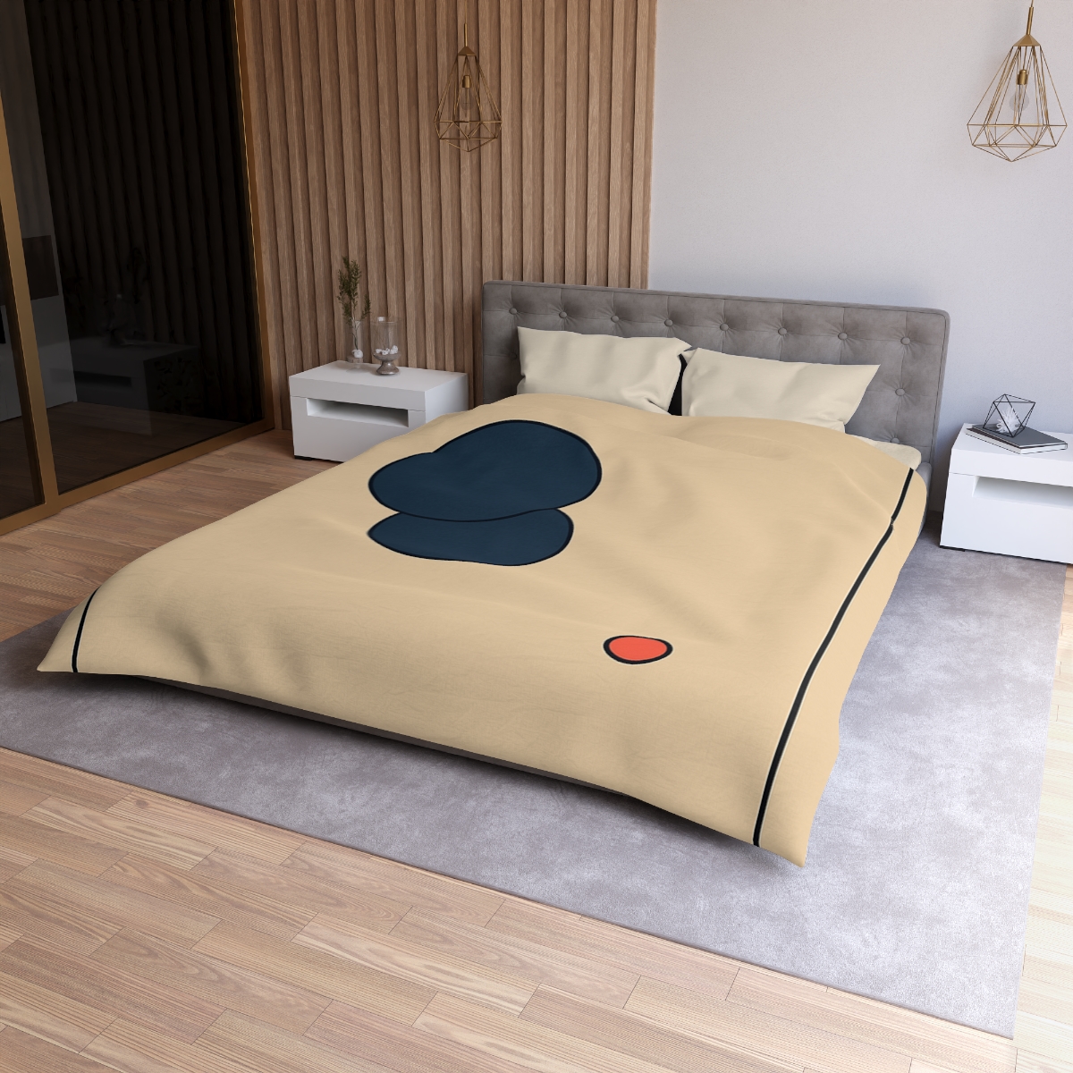 Offset Frame With Two Quiet Discs unique patterned duvets