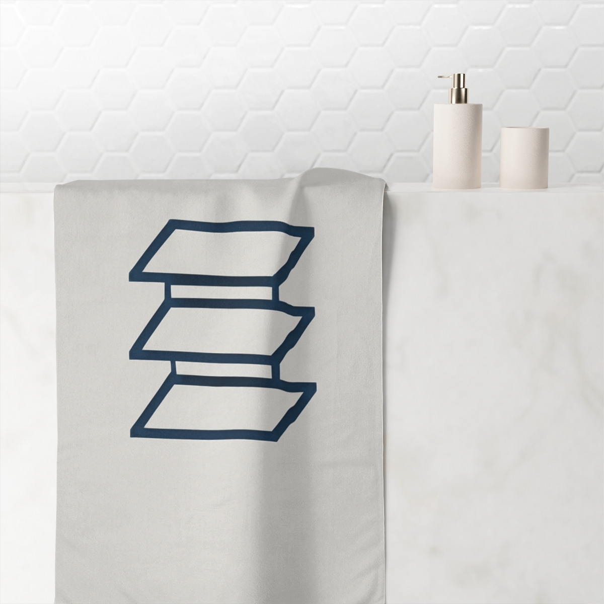 Offset Ladder Rectangle Stack personalized bath towels