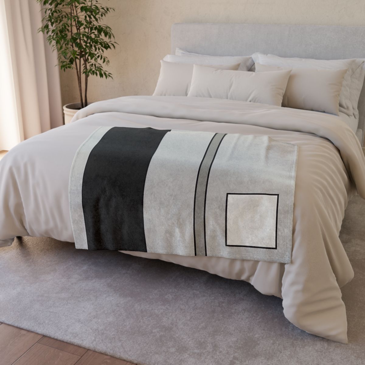 Offset Rectangle Composition soft fleece blankets