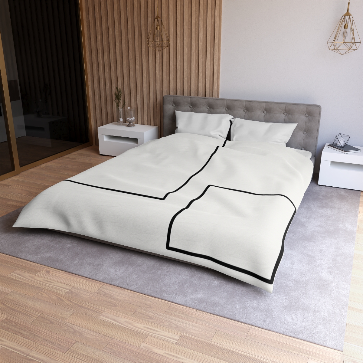 Offset Rectangle Pair With Anchor Line soft comforter duvets