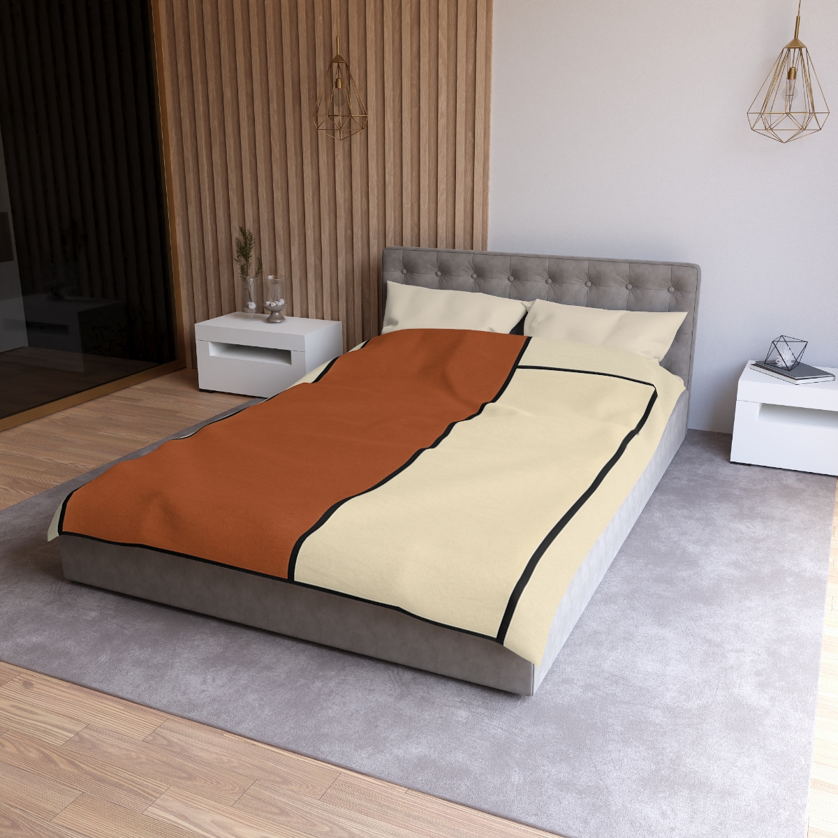 Offset Rectangle Pairing personalized bedding duvets