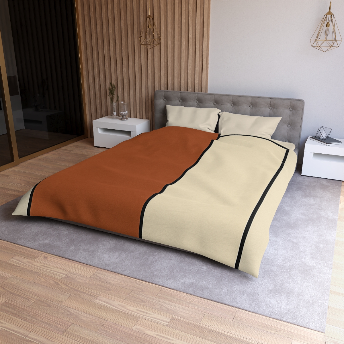 Offset Rectangle Pairing personalized bedding duvets