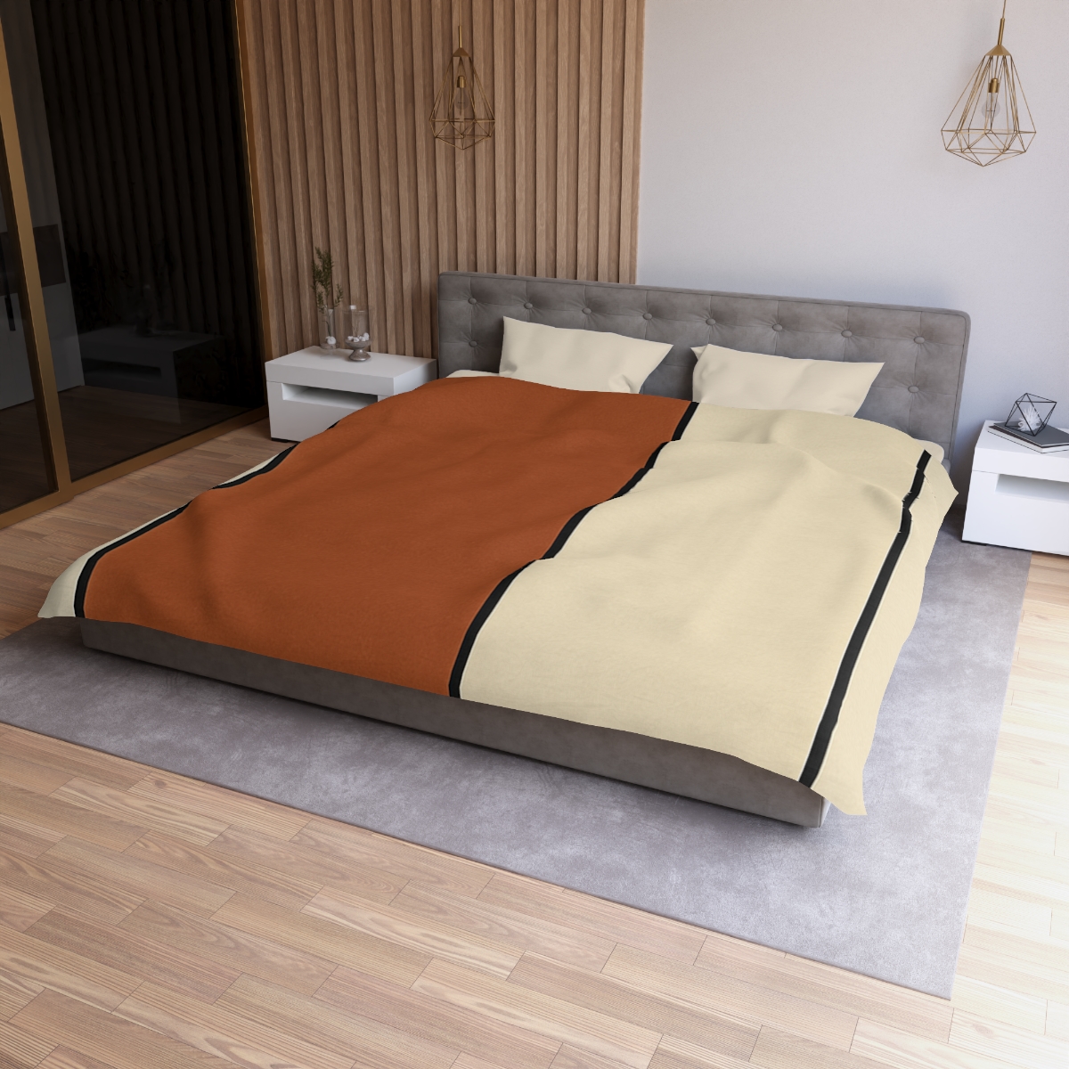 Offset Rectangle Pairing personalized bedding duvets