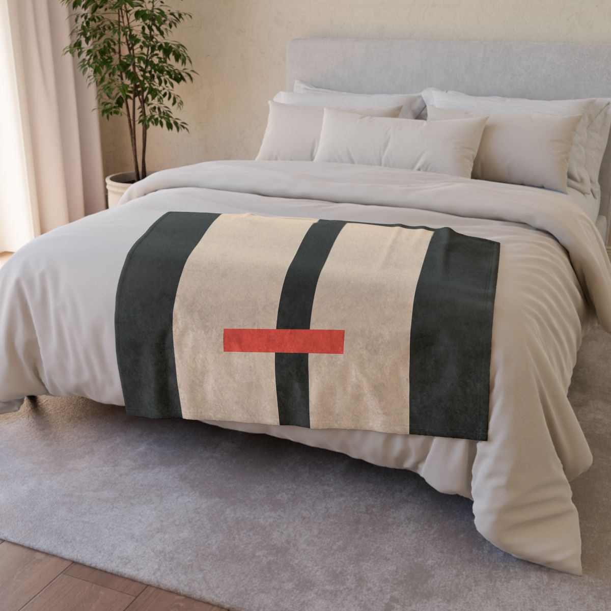 Offset Rectangle Pause soft fleece blankets