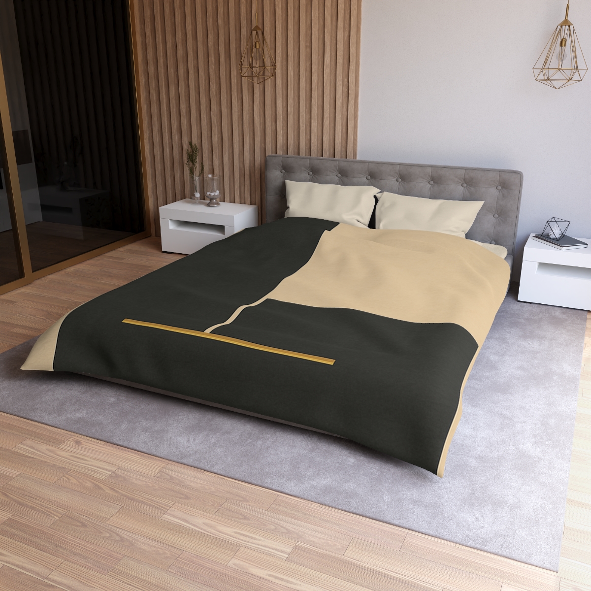 Offset Rectangles With Open Slot unique patterned duvets